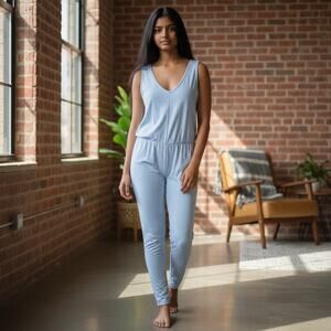 NWT Free People X Hatch  Jumpsuit M Never Better One Piece Blue Bell
